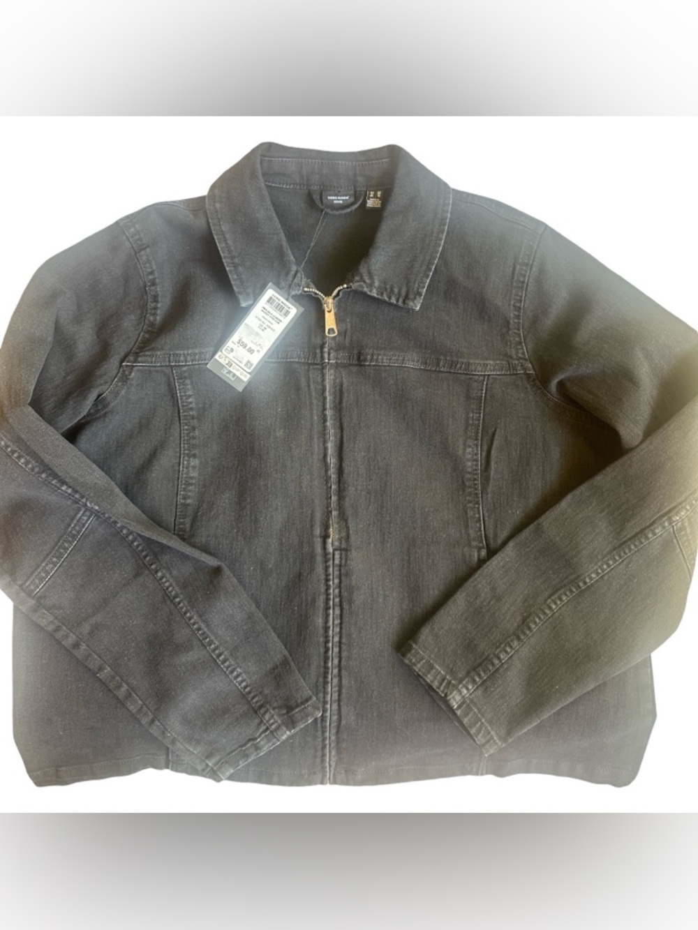 Vero Moda Curve Black Denim Jacket Size 16 Plus Size NWT
